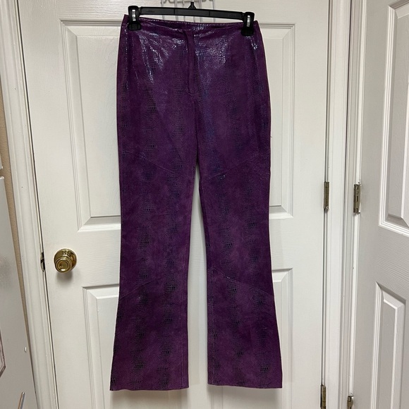Pelle Studio Wilsons 3-Piece Elegant Purple Women's 100% Leather Pantsuit - Picture 13 of 16